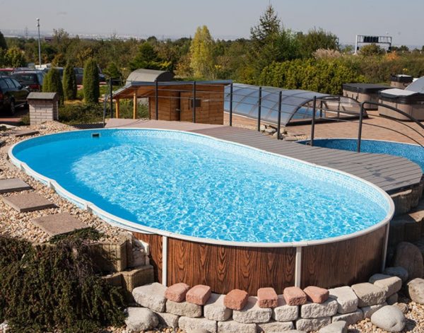 POOLCHAMP Poolfolie rund, 460 x 120 cm, 0,30 mm, überlappend, Mosaik – Bild 5