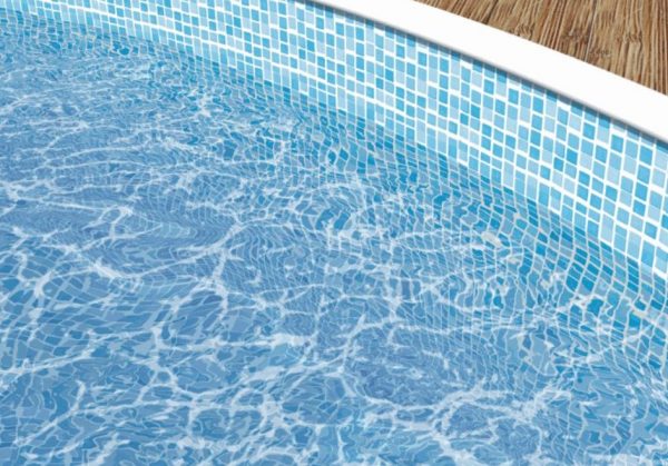 POOLCHAMP Poolfolie rund, 460 x 120 cm, 0,30 mm, überlappend, Mosaik – Bild 2